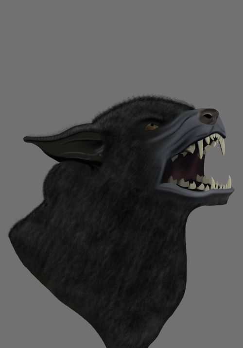 Image of a dog drawn digitally in color.